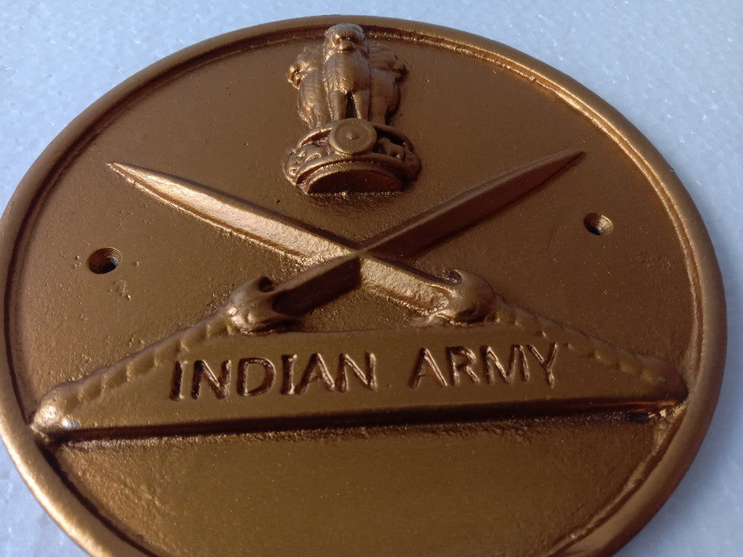 INDIAN ARMY Wall Plauque - Solid Casting - 6 Inches (5390)