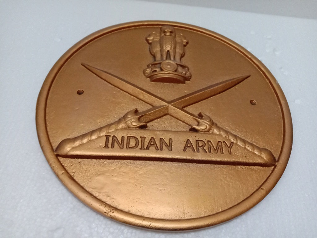 INDIAN ARMY Safe Plaque - 12 Inches -Solid Cast - Crest Badge Wall Décor (5391)