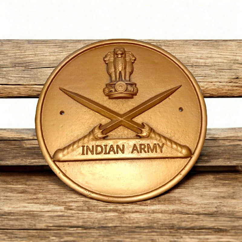 INDIAN ARMY Safe Plaque - 12 Inches -Solid Cast - Crest Badge Wall Décor (5391)