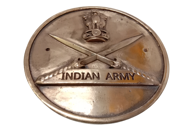 Brass INDIAN ARMY Wall Plaque - Solid Casting - 12 Inches (5393)