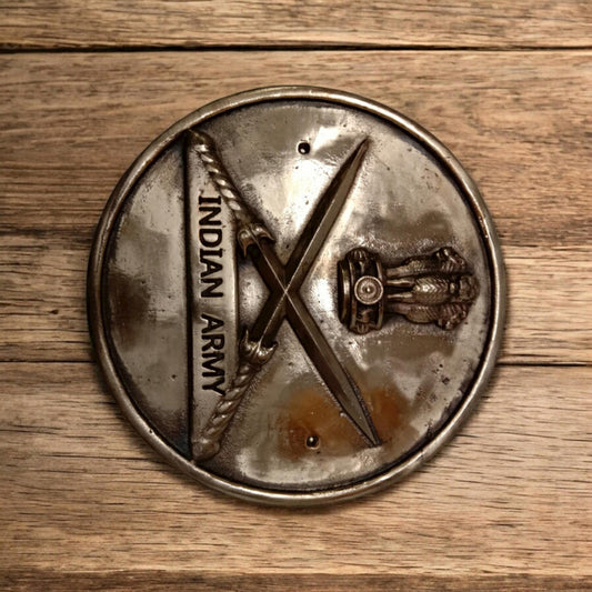 Brass INDIAN ARMY Wall Plaque - Solid Casting - 12 Inches (5393)