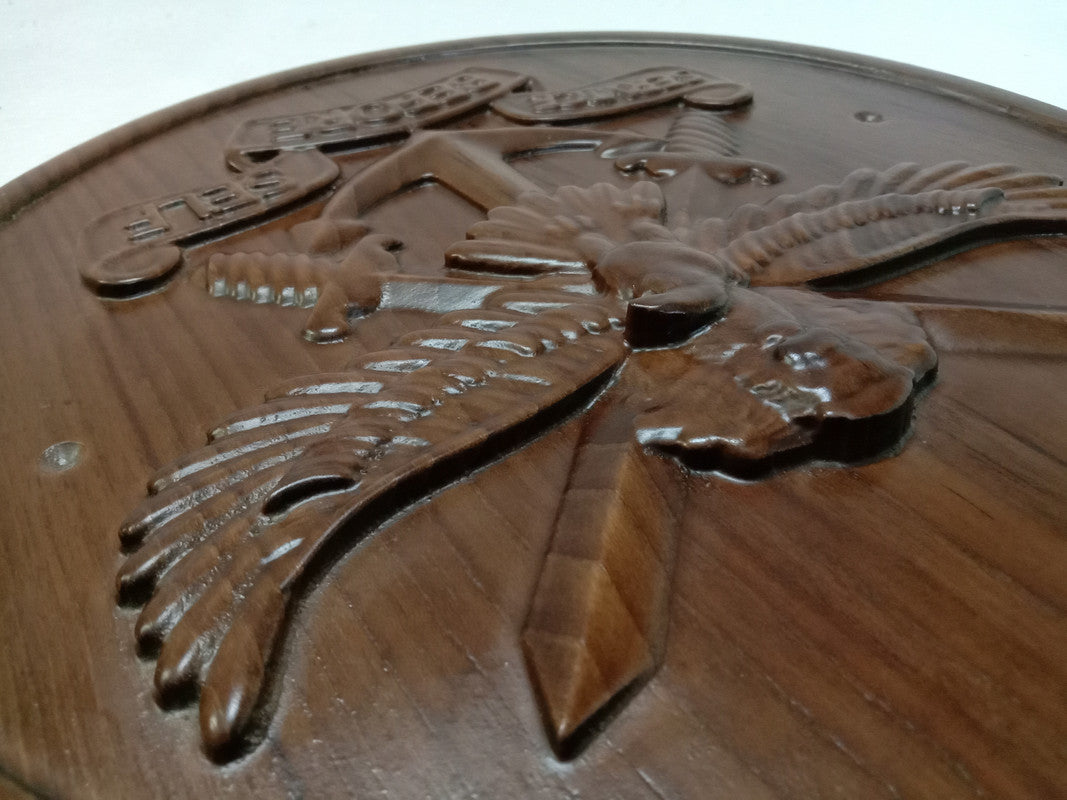 SERVICE BEFORE SELF WOODEN Plaque - 12 Inches - 3D Engraving- Crest Badge Wall Décor (5395)