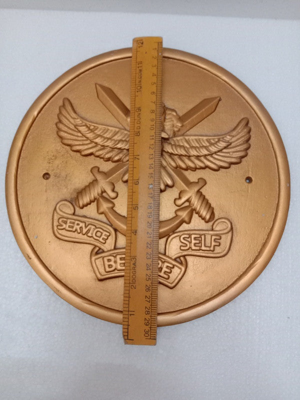 SERVICE BEFORE SELF Wall Plauque - Solid Casting - 12 Inches (5397)