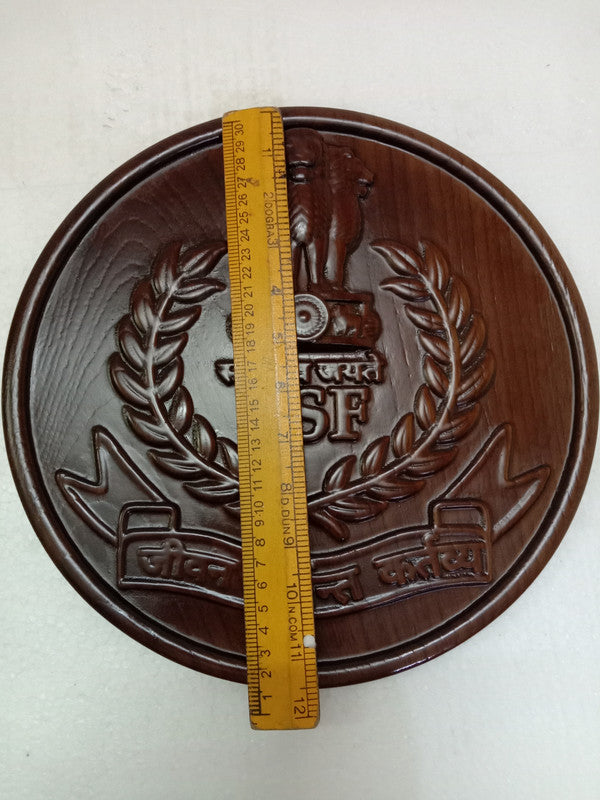 Border Security Force BSF WOODEN Plaque - 12 Inches - 3D Engraving- Crest Badge Wall Décor (5407)
