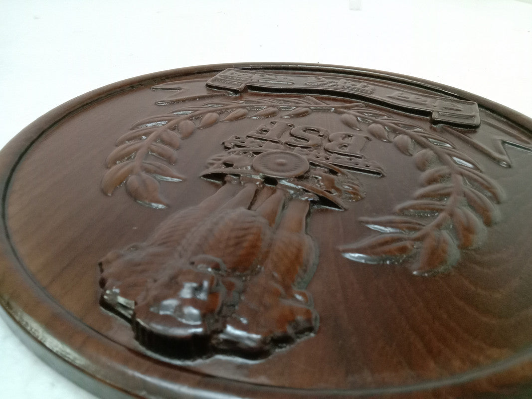 Border Security Force BSF WOODEN Plaque - 12 Inches - 3D Engraving- Crest Badge Wall Décor (5407)