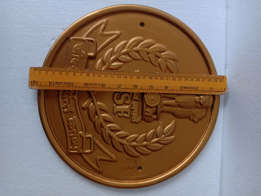 Border Security Force BSF Safe Plaque - 12 Inches -Solid Cast - Crest Badge Wall Décor (5409)