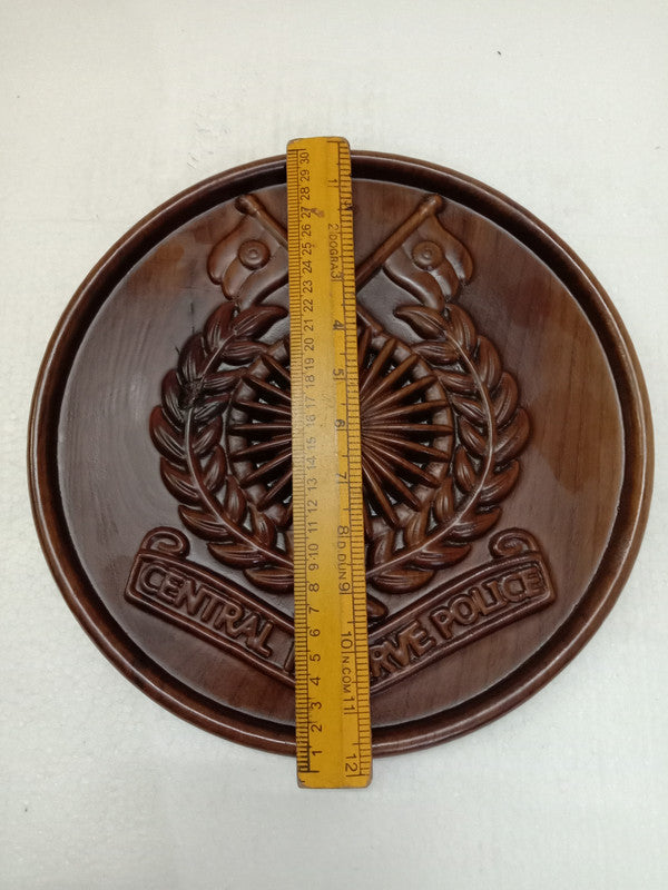 Central Reserve Police Force CRPF WOODEN Plaque - 12 Inches - 3D Engraving- Crest Badge Wall Décor (5413)