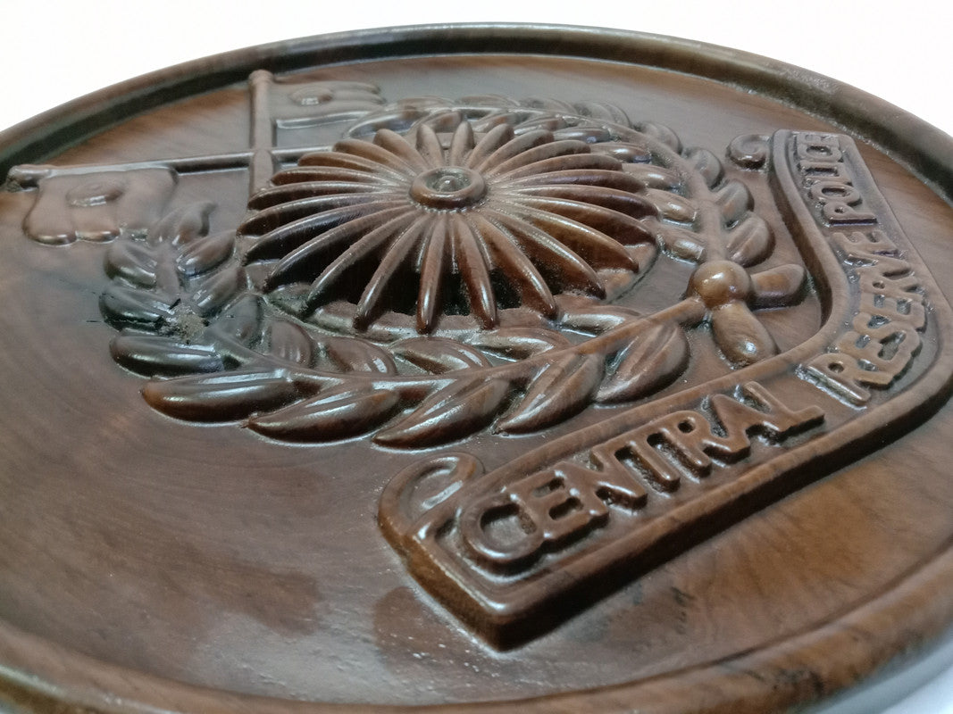 Central Reserve Police Force CRPF WOODEN Plaque - 12 Inches - 3D Engraving- Crest Badge Wall Décor (5413)