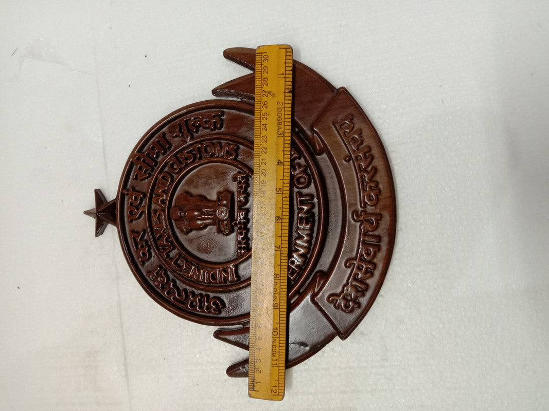 Indian GST & CUSTOMS Wooden Wall Plaque - 12 Inches - 3D Engraving - Advocate Tax Consultant (5419)