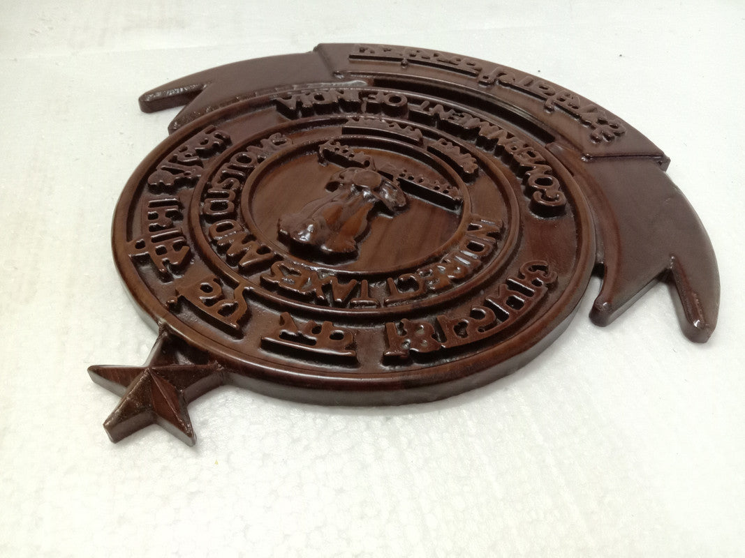 Indian GST & CUSTOMS Wooden Wall Plaque - 12 Inches - 3D Engraving - Advocate Tax Consultant (5419)