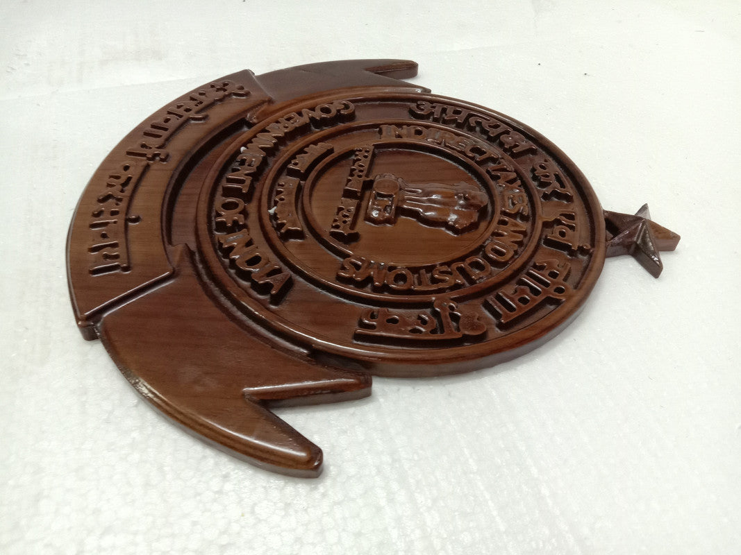 Indian GST & CUSTOMS Wooden Wall Plaque - 12 Inches - 3D Engraving - Advocate Tax Consultant (5419)