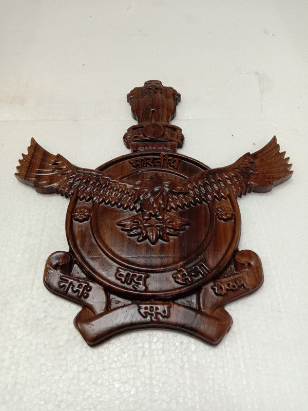 Indian AIR FORCE Vayu Sena Wooden Wall Plaque - 12 Inches - 3D Engraving - Indian Army (5425)
