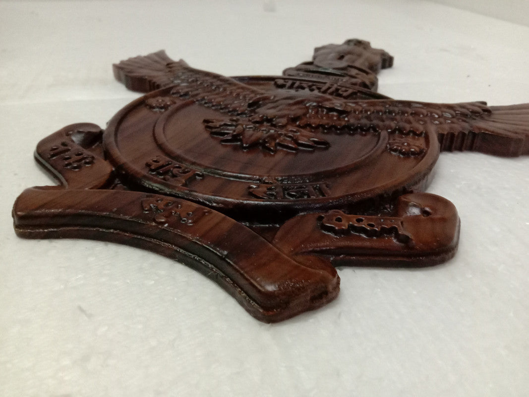 Indian AIR FORCE Vayu Sena Wooden Wall Plaque - 12 Inches - 3D Engraving - Indian Army (5425)