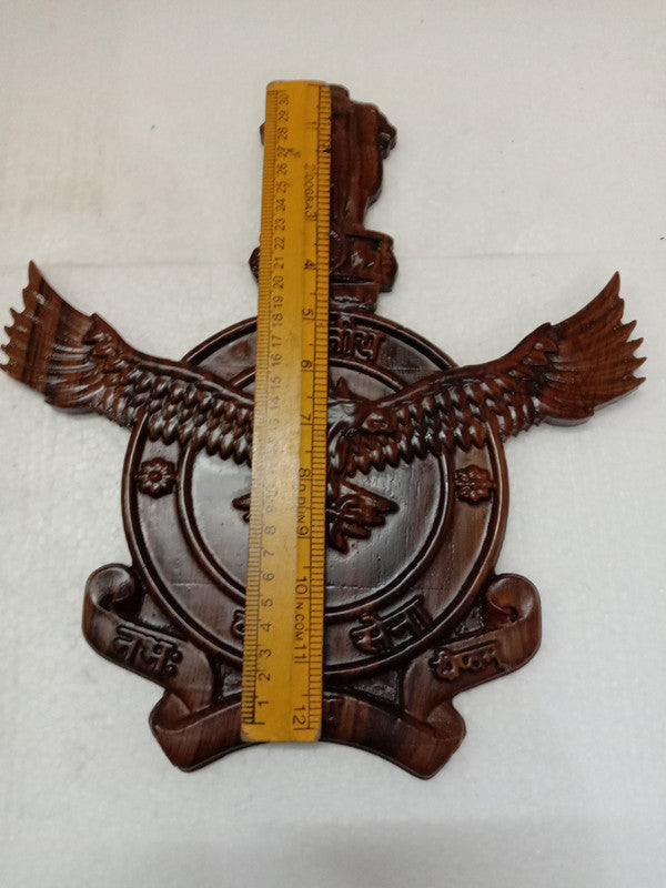 Indian AIR FORCE Vayu Sena Wooden Wall Plaque - 12 Inches - 3D Engraving - Indian Army (5425)