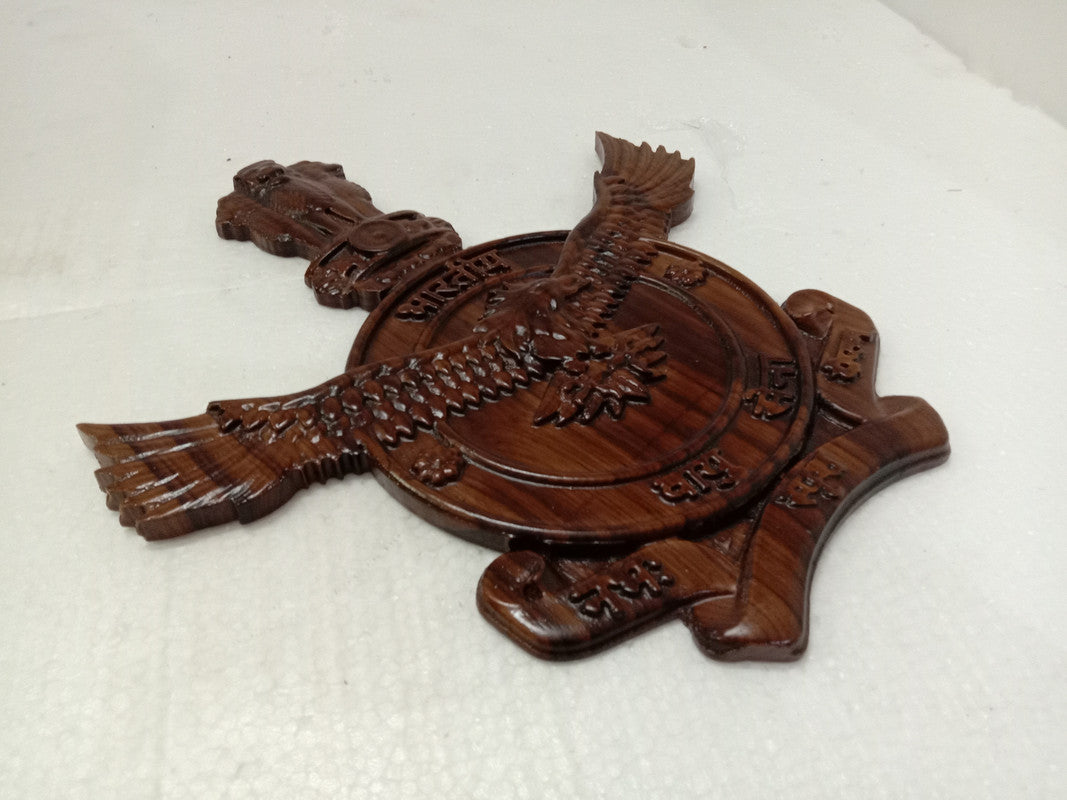 Indian AIR FORCE Vayu Sena Wooden Wall Plaque - 12 Inches - 3D Engraving - Indian Army (5425)
