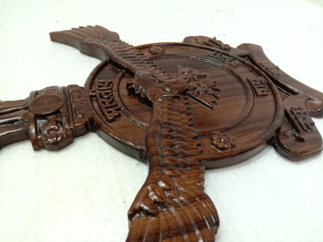 Indian AIR FORCE Vayu Sena Wooden Wall Plaque - 12 Inches - 3D Engraving - Indian Army (5425)