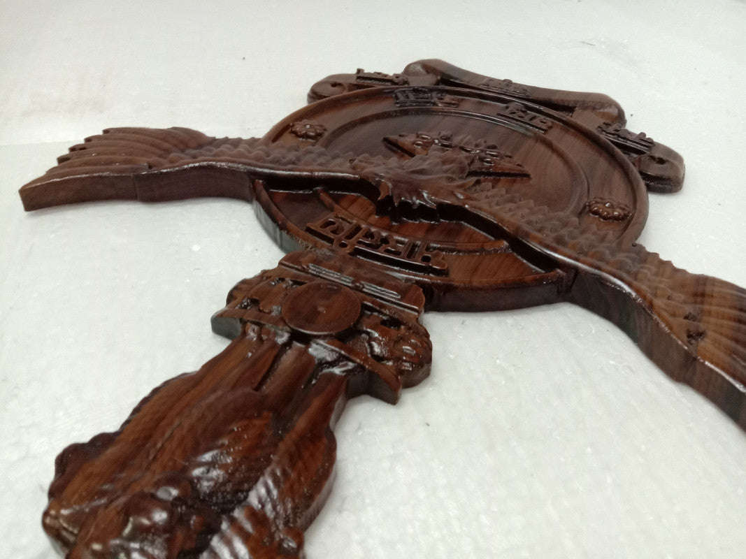 Indian AIR FORCE Vayu Sena Wooden Wall Plaque - 12 Inches - 3D Engraving - Indian Army (5425)