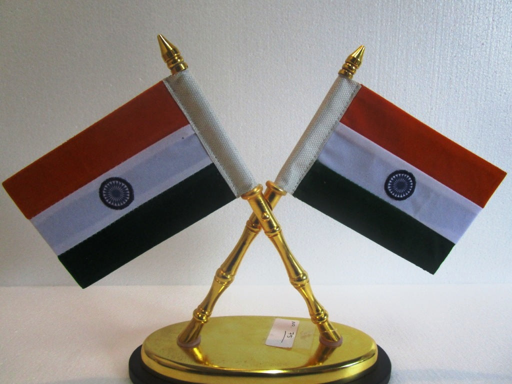 India National FLAG Memento Sculpture Home Office Desk Artwork Showpiece Rare (75)