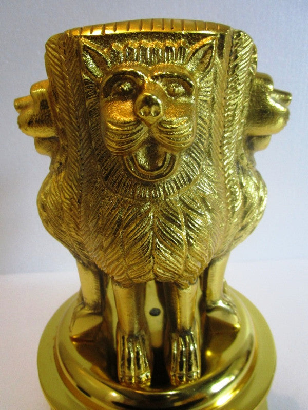 LARGE Ashoka Stambh Emblem India Ashok Chakra Pillar Memento Sculpture Home Office Desk (77)