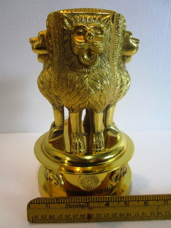 LARGE Ashoka Stambh Emblem India Ashok Chakra Pillar Memento Sculpture Home Office Desk (77)