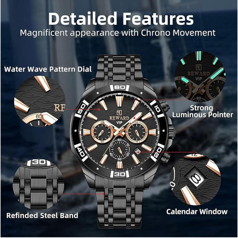 REWARD VIP First Copy Wrist Watch for Men with Brand Box - Model: RD81134M (9133)