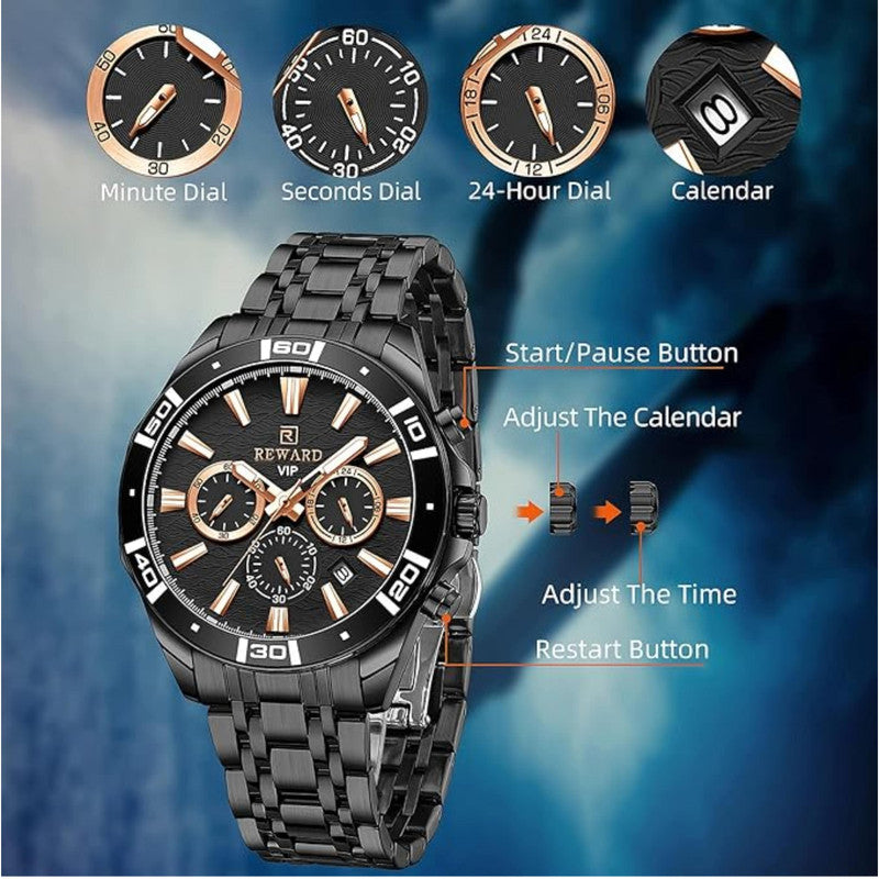 REWARD VIP First Copy Wrist Watch for Men with Brand Box - Model: RD81134M (9133)