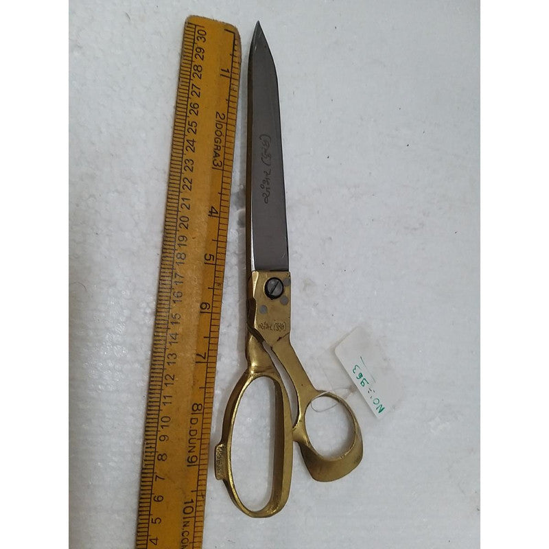 Heavy Duty Hard Funner Steel Scissors With Brass Handle 10" (963)