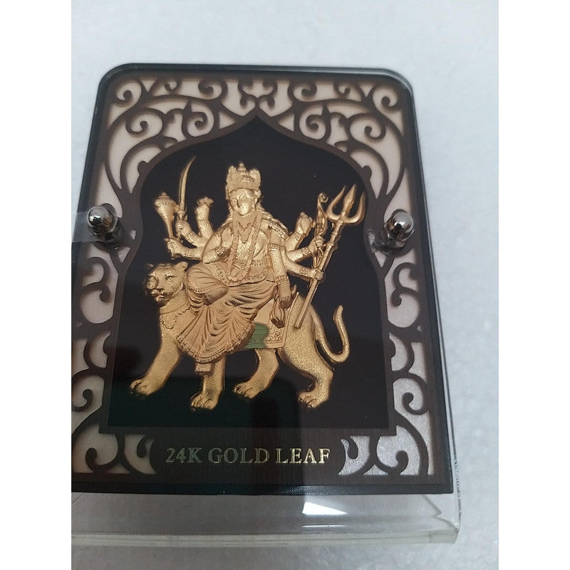 Gold Plated Goddess Ambaji with Frame | Religious Collection (1901)