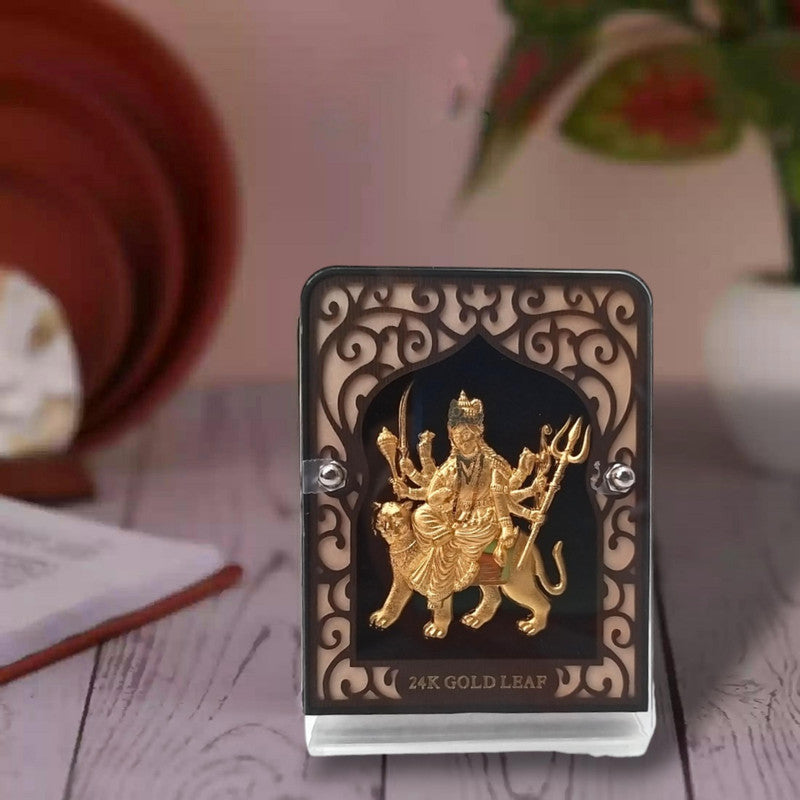 Gold Plated Goddess Ambaji with Frame | Religious Collection (1901)
