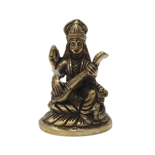 Goddess Saraswati Mata Statue Figurine | Brass | Worship Pooja| Temple (1991)