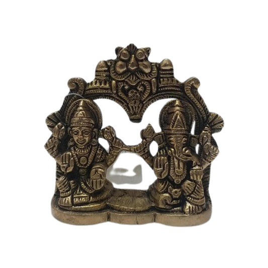 Goddess LAXMI with Lord Ganesha Statue Figurine | Brass | Home Decor (2004)