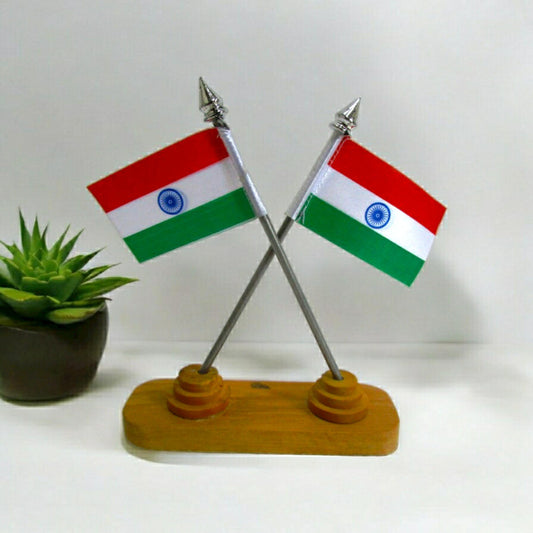 India National FLAG Memento Sculpture Home Office Desk Artwork Showpiece Rare (1498)