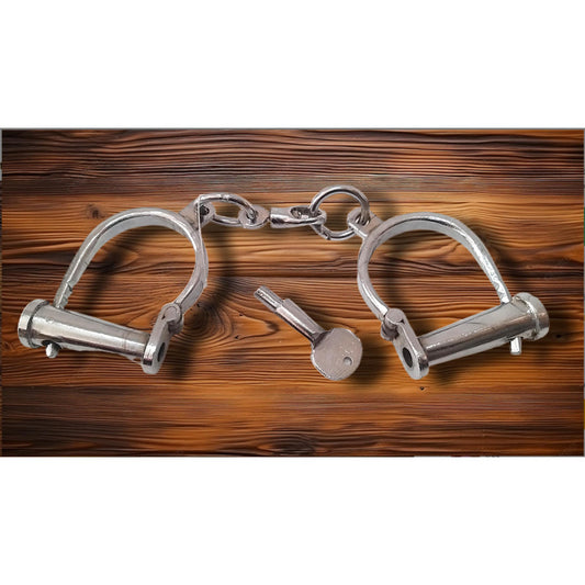 Silver Carbon Steel Handcuffs For Security Forces | Heavy Duty Silver Plated Police (1815)