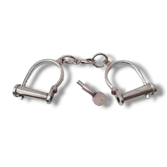 Heavy Duty Police Handcuff | Carbon Steel Made Solid | Theatre Play Silver Plated Police (1815)