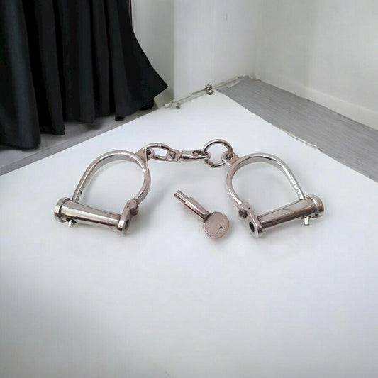 Silver Carbon Steel Handcuffs for Security Forces | Heavy Duty Silver Plated Police (1821)
