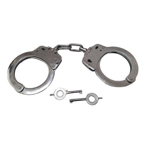 Vintage Style Police Hand Cuff | Handcuff | Jail Cinema Drama Silver Plated Police (1821)