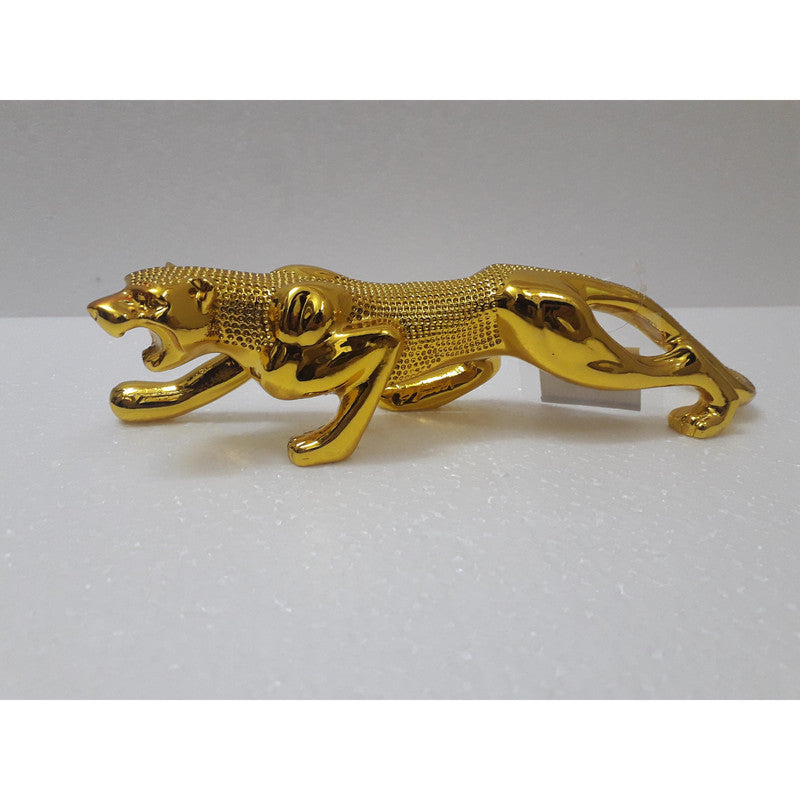 10 Inches Premium Quality Gold Plated JAGUAR SHOWPIECE for Car Desk Table Decor (205)