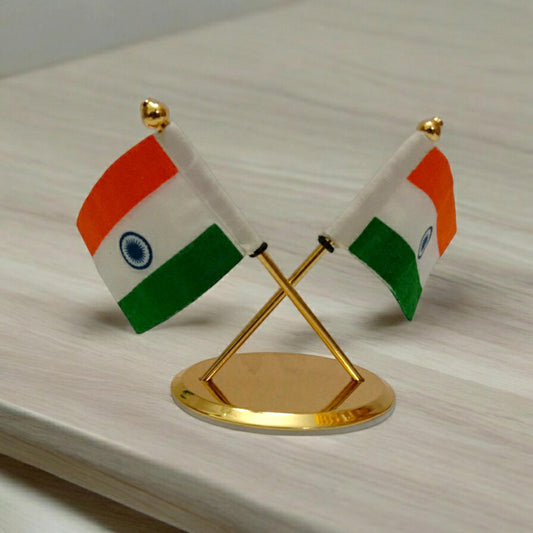 BRASS India National FLAG Memento Sculpture Home Office Desk Artwork Showpiece Rare (2251)