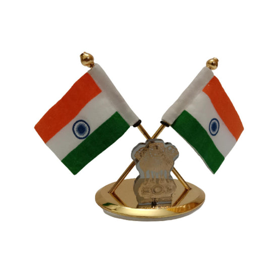 BRASS Indian NATIONAL FLAG Stand - Bharat- Republic of INDIA (2252) 