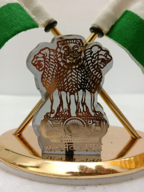 BRASS Indian NATIONAL FLAG Stand - Bharat- Republic of INDIA (2252)