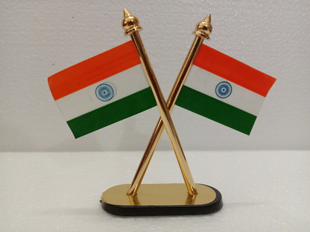 Indian NATIONAL Emblem with FLAG - BRASS - Republic of INDIA - Table Decor (2432)