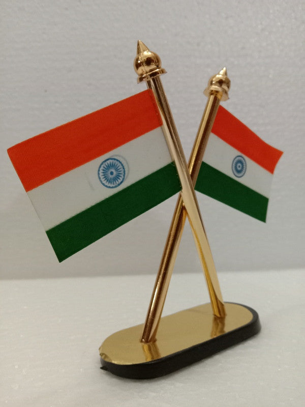 Indian NATIONAL Emblem with FLAG - BRASS - Republic of INDIA - Table Decor (2432)