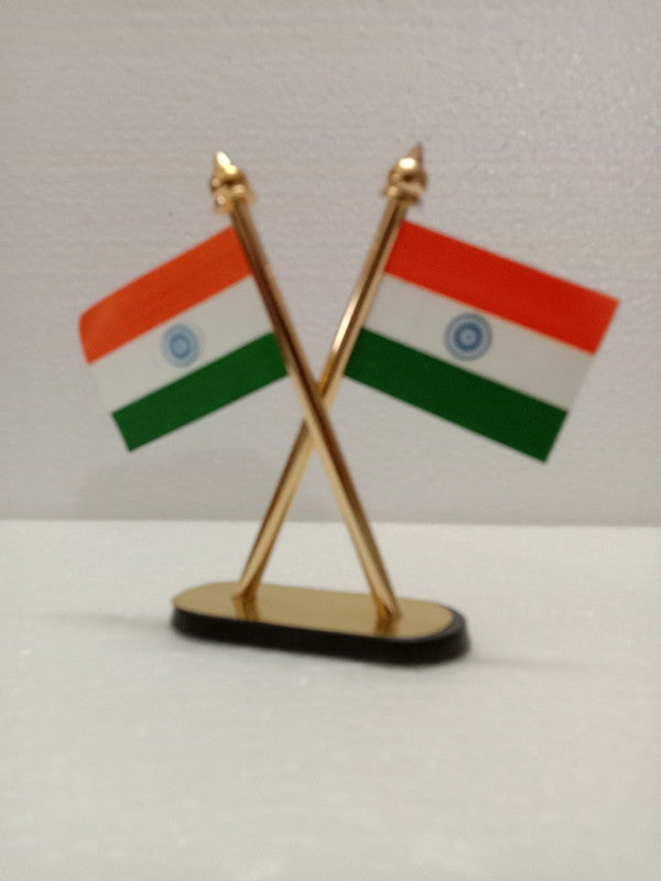 Indian NATIONAL Emblem with FLAG - BRASS - Republic of INDIA - Table Decor (2432)