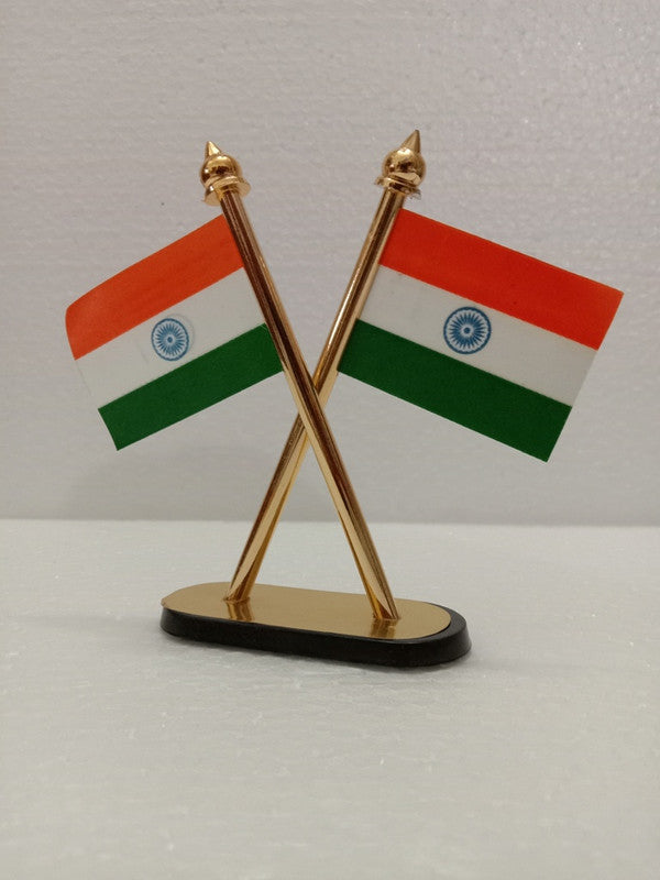 Indian NATIONAL Emblem with FLAG - BRASS - Republic of INDIA - Table Decor (2432)