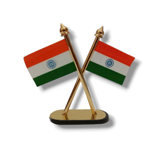 Indian NATIONAL Emblem with FLAG - BRASS - Republic of INDIA - Table Decor (2432)