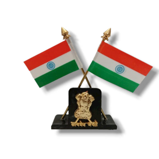 India National FLAG Memento Sculpture Home Office Desk Artwork Showpiece Rare (2433)