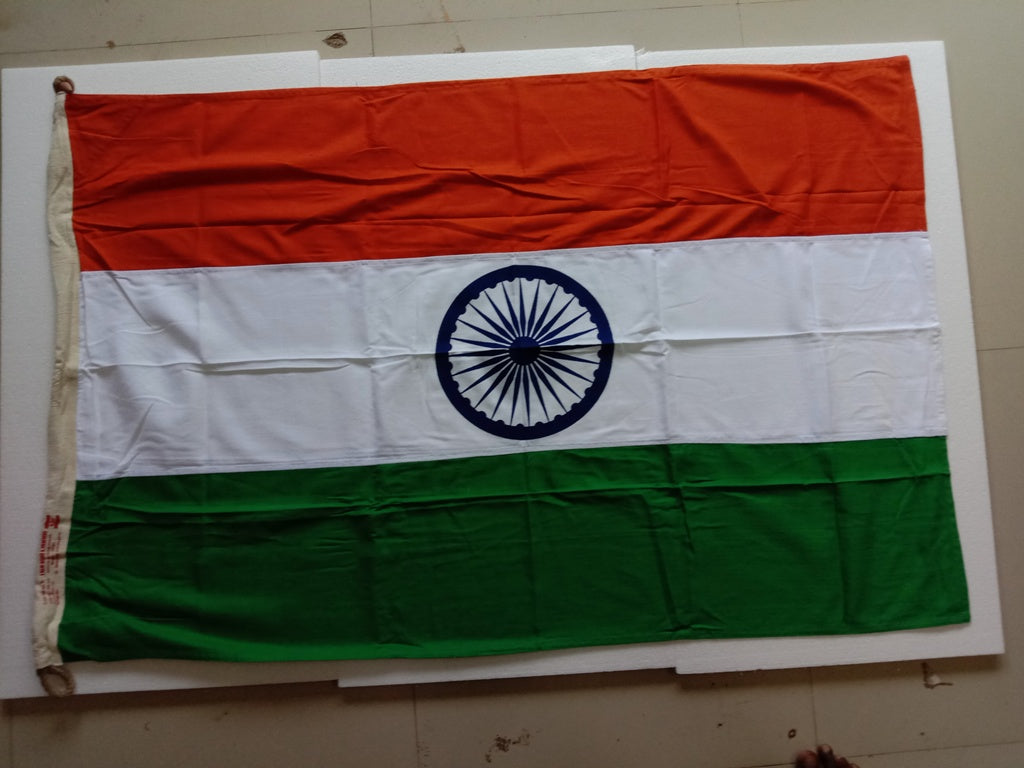 Hindustan Bharat India National Flag - Indepence Day - Made of KHADI - 52 x 36 Inches - BIS approved (2602)