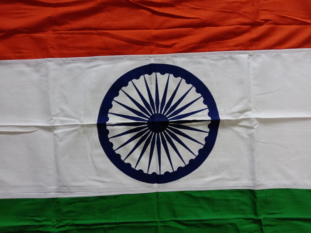 Hindustan Bharat India National Flag - Indepence Day - Made of KHADI - 52 x 36 Inches - BIS approved (2602)