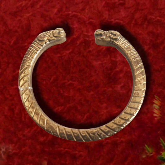 Traditional Brass Gold Plated Kada Cuff for Men (3587)