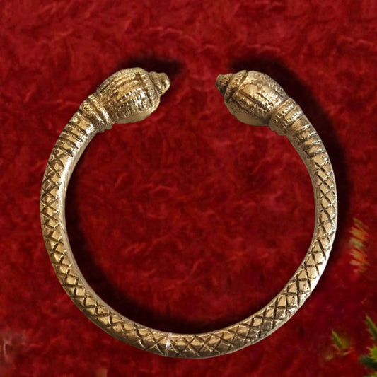 Traditional Brass Gold Plated Kada Cuff for Men (3592)